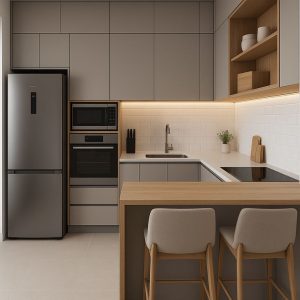 Sản xuất và gia công tủ bếp theo yêu cầu