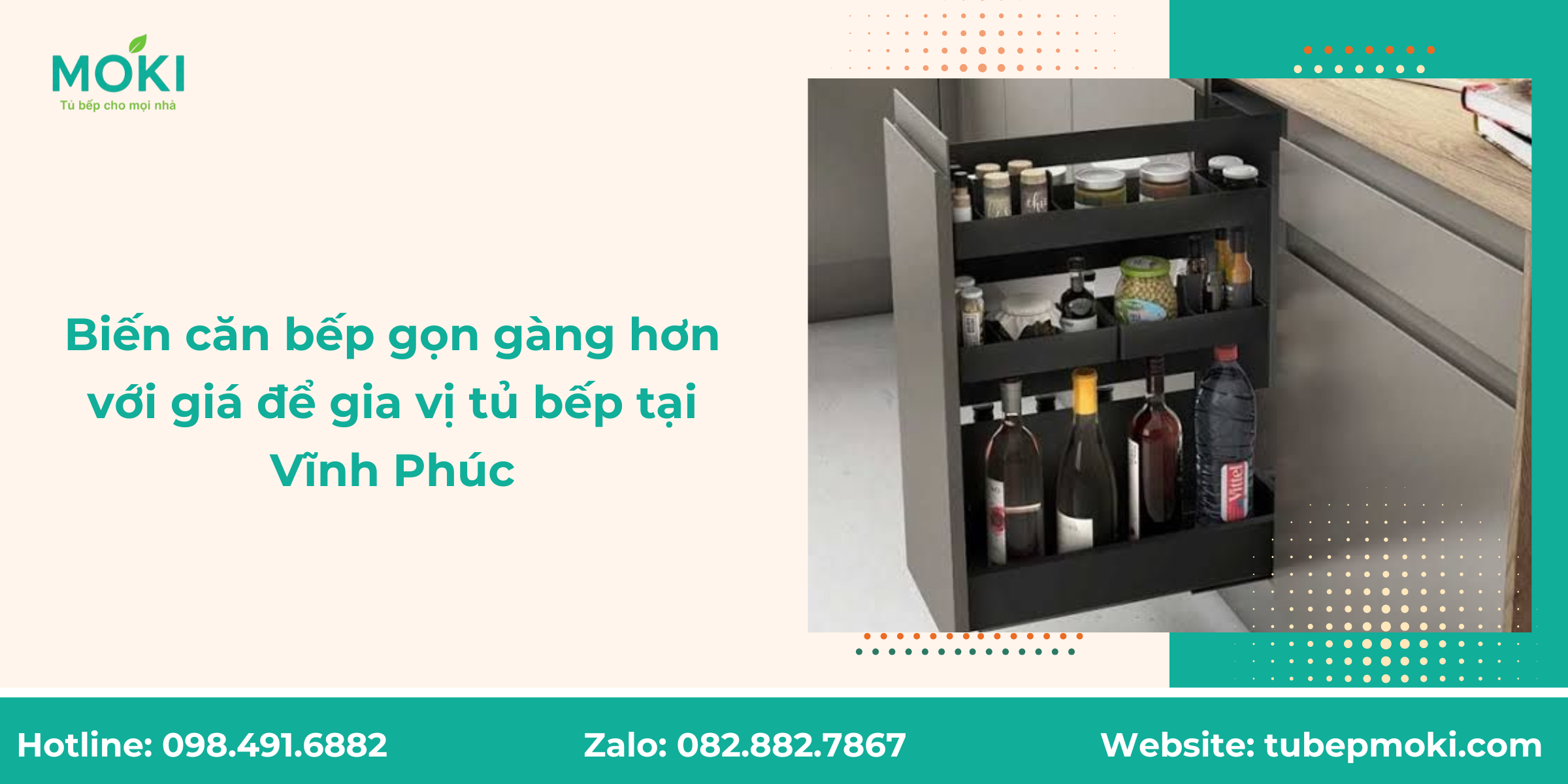 Biến căn bếp gọn gàng hơn với giá để gia vị tủ bếp tại Vĩnh Phúc