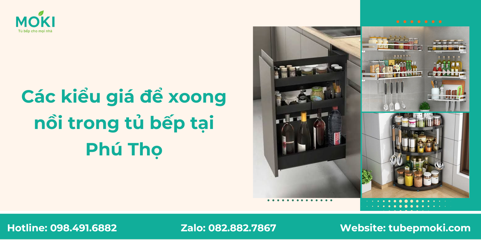 Các kiểu giá để xoong nồi trong tủ bếp tại Phú Thọ
