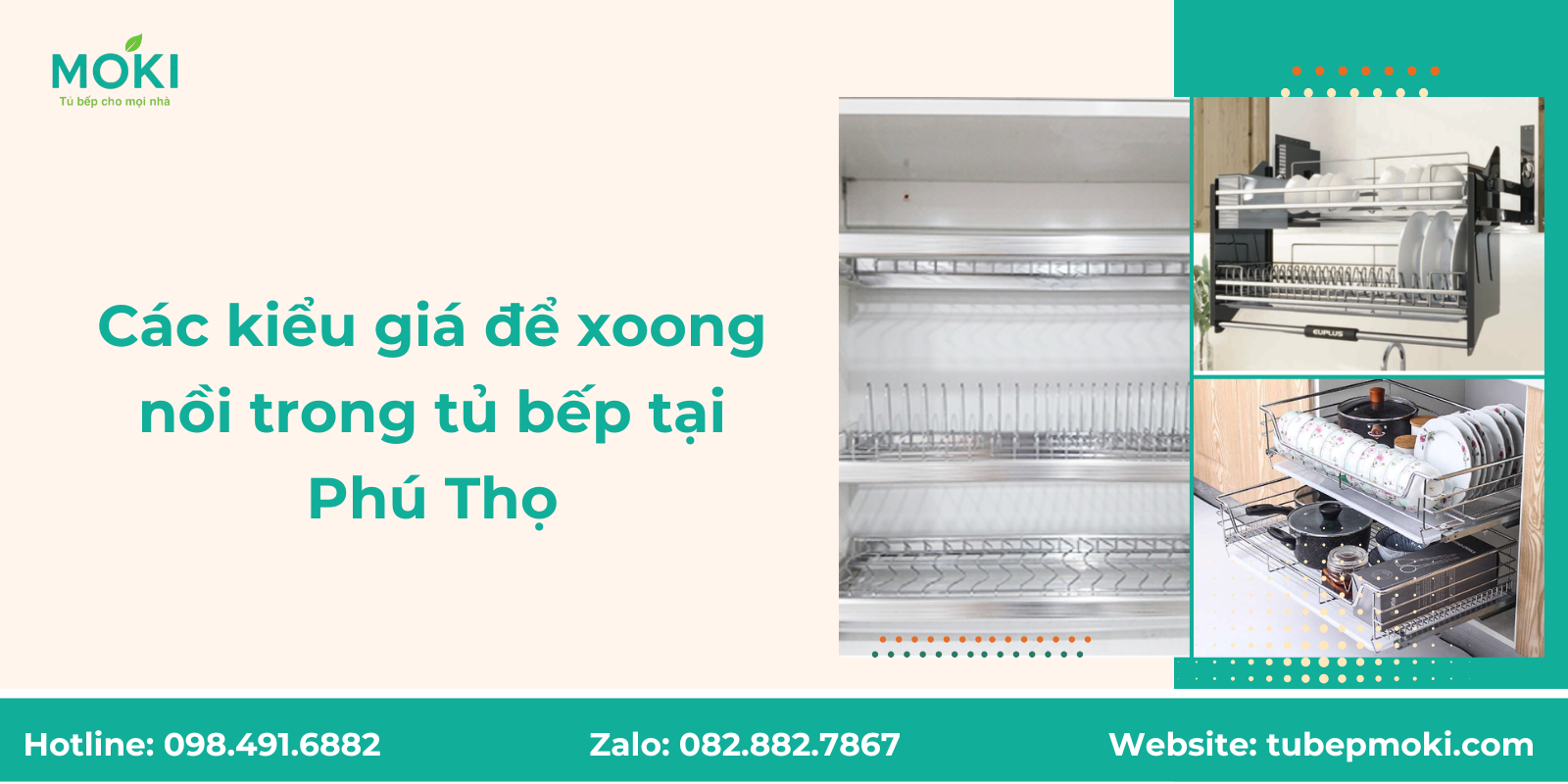 Các kiểu giá để xoong nồi trong tủ bếp tại Phú Thọ