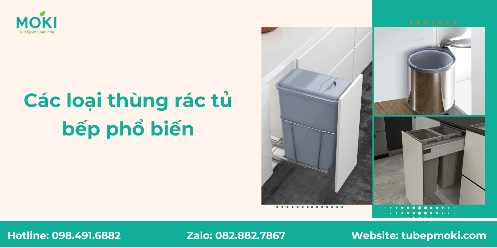 Các loại thùng rác tủ bếp phổ biến