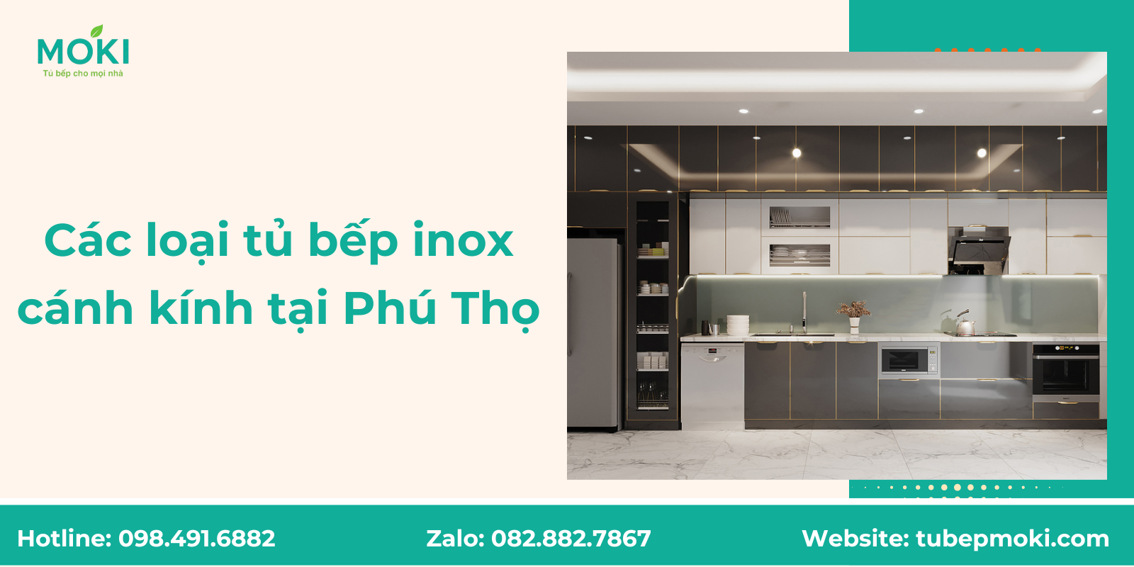Các loại tủ bếp inox cánh kính tại Phú Thọ