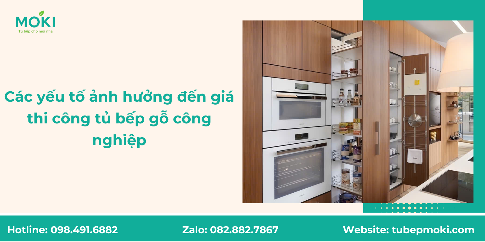 Các yếu tố ảnh hưởng đến giá thi công tủ bếp gỗ công nghiệp