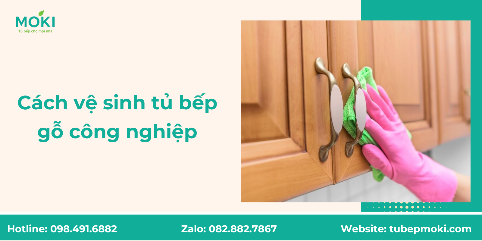 Cách vệ sinh tủ bếp gỗ công nghiệp