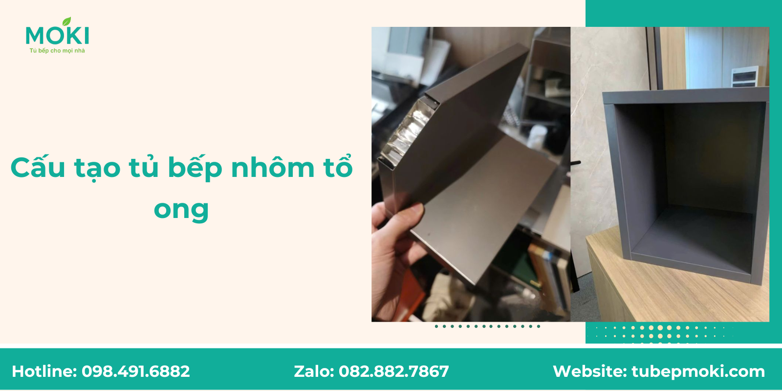 Cấu tạo tủ bếp nhôm tổ ong