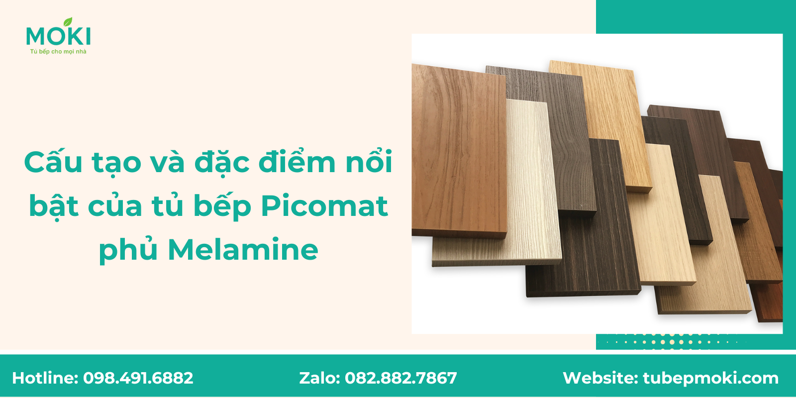 Cấu tạo và đặc điểm nổi bật của tủ bếp Picomat phủ Melamine