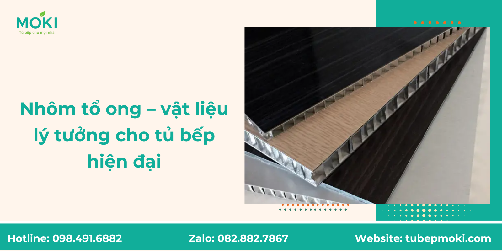 Nhôm tổ ong – vật liệu lý tưởng cho tủ bếp hiện đại