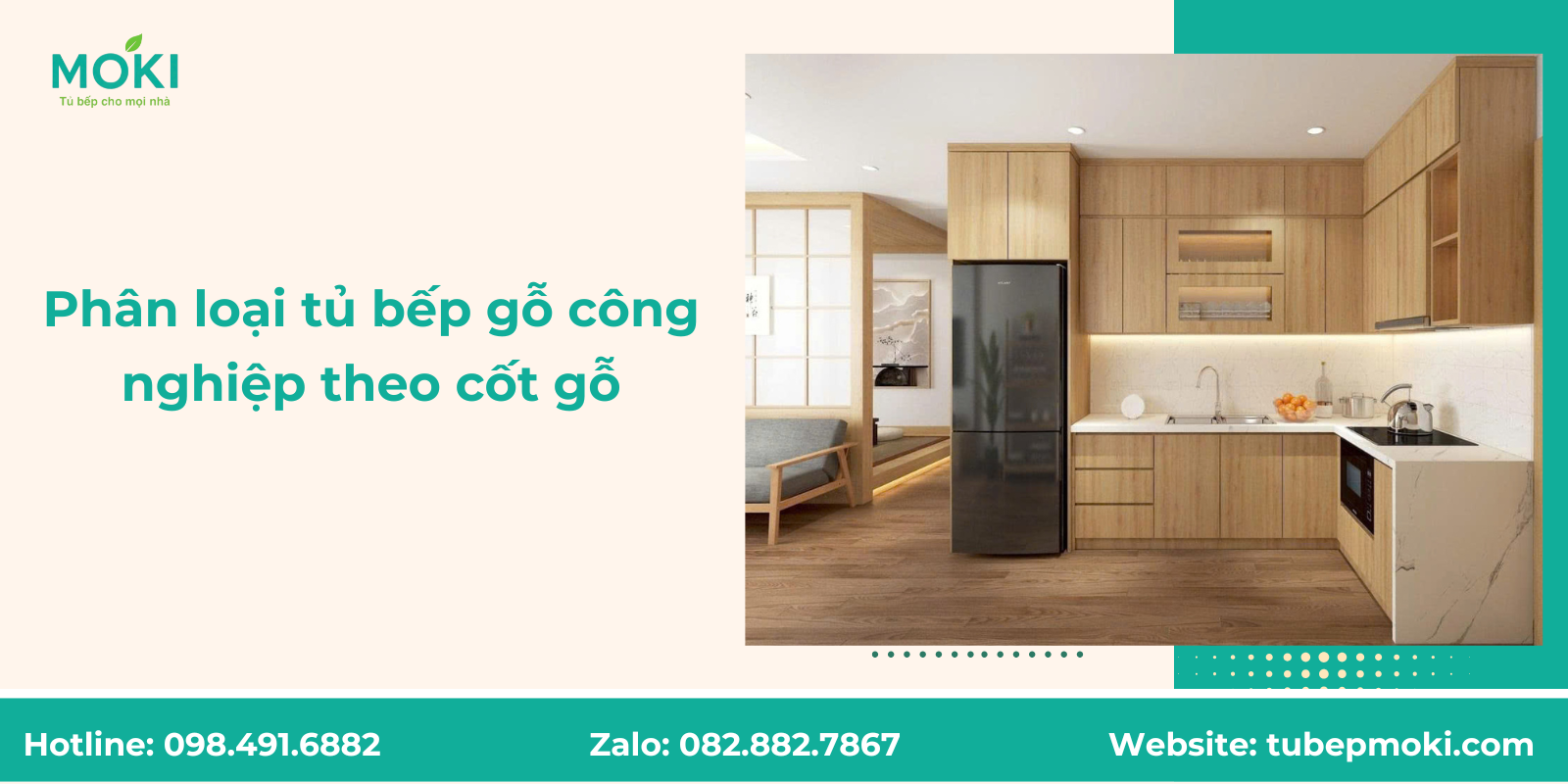 Phân loại tủ bếp gỗ công nghiệp theo cốt gỗ