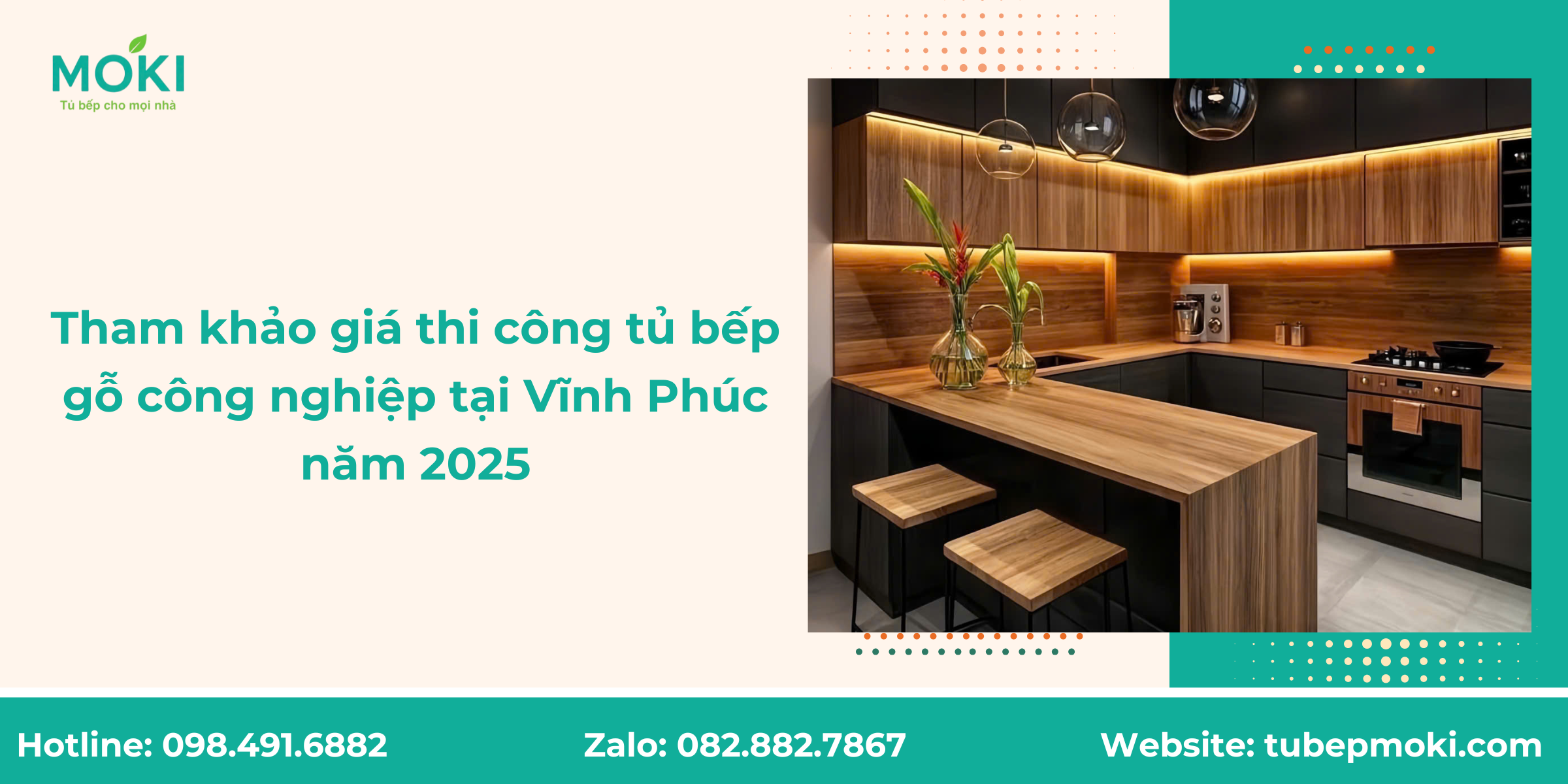 Tham khảo giá thi công tủ bếp gỗ công nghiệp tại Vĩnh Phúc năm 2025