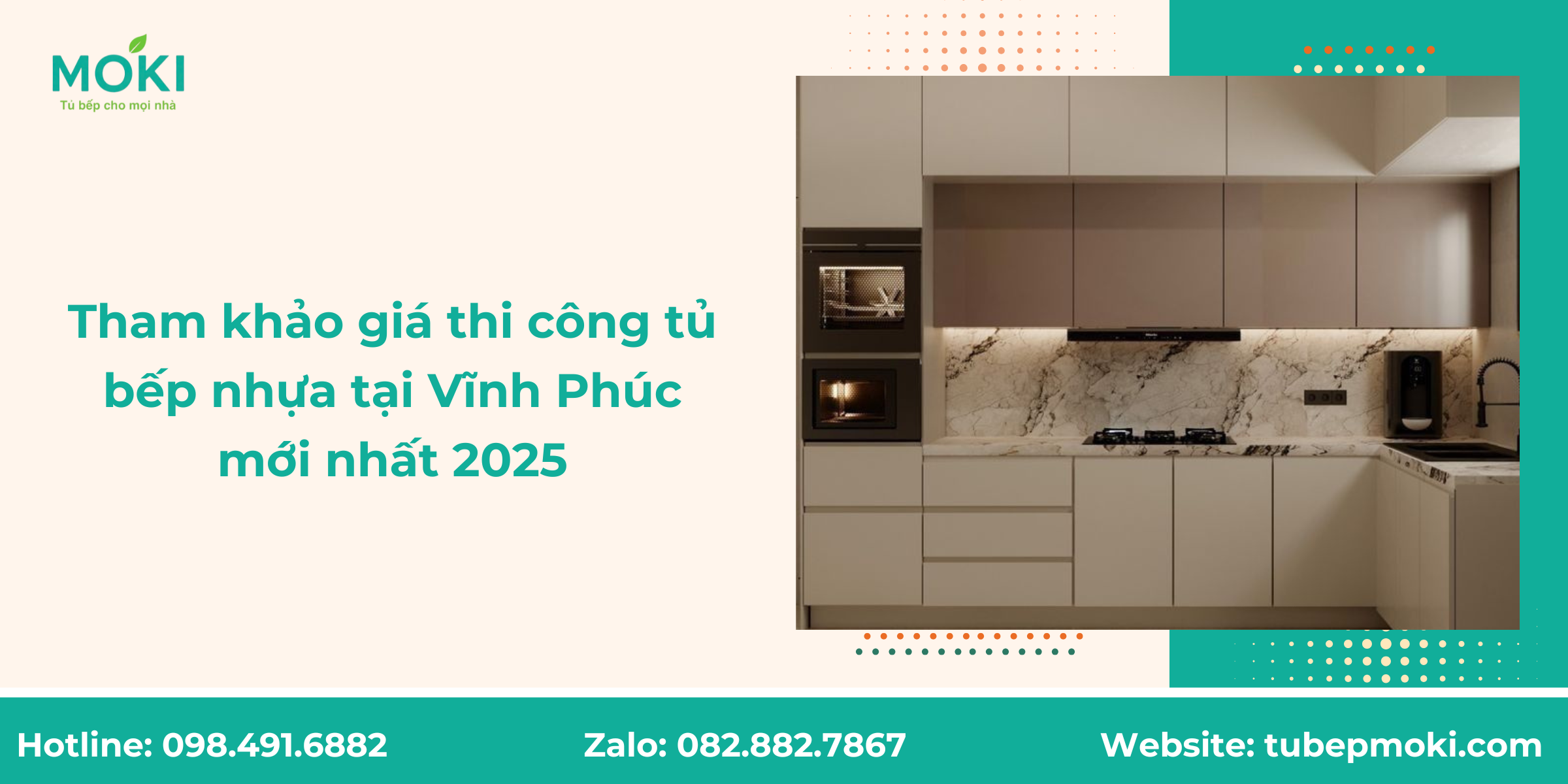 Tham khảo giá thi công tủ bếp nhựa tại Vĩnh Phúc mới nhất 2025