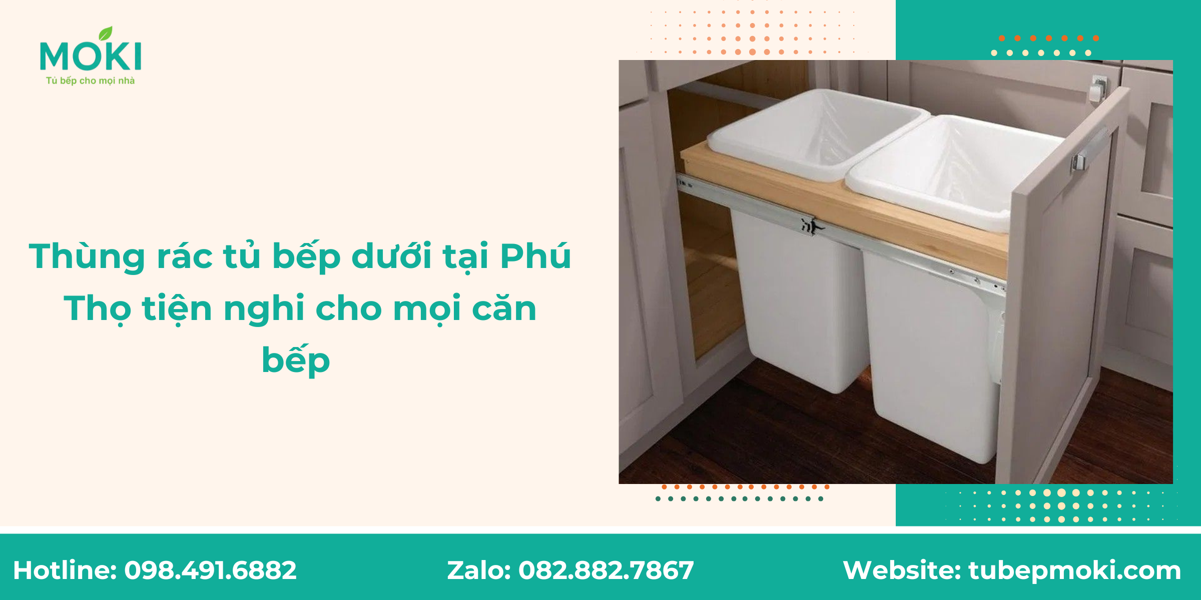 Thùng rác tủ bếp dưới tại Phú Thọ tiện nghi cho mọi căn bếp