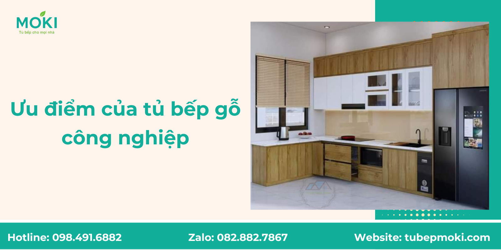 Ưu điểm của tủ bếp gỗ công nghiệp