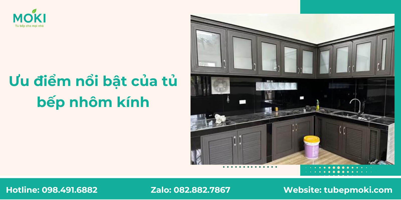 Ưu điểm nổi bật của tủ bếp nhôm kính