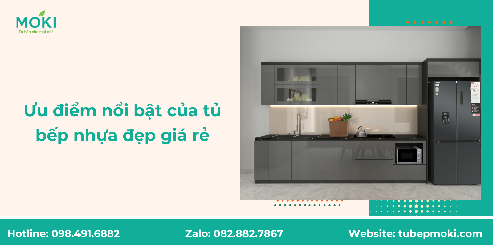 Ưu điểm nổi bật của tủ bếp nhựa đẹp giá rẻ