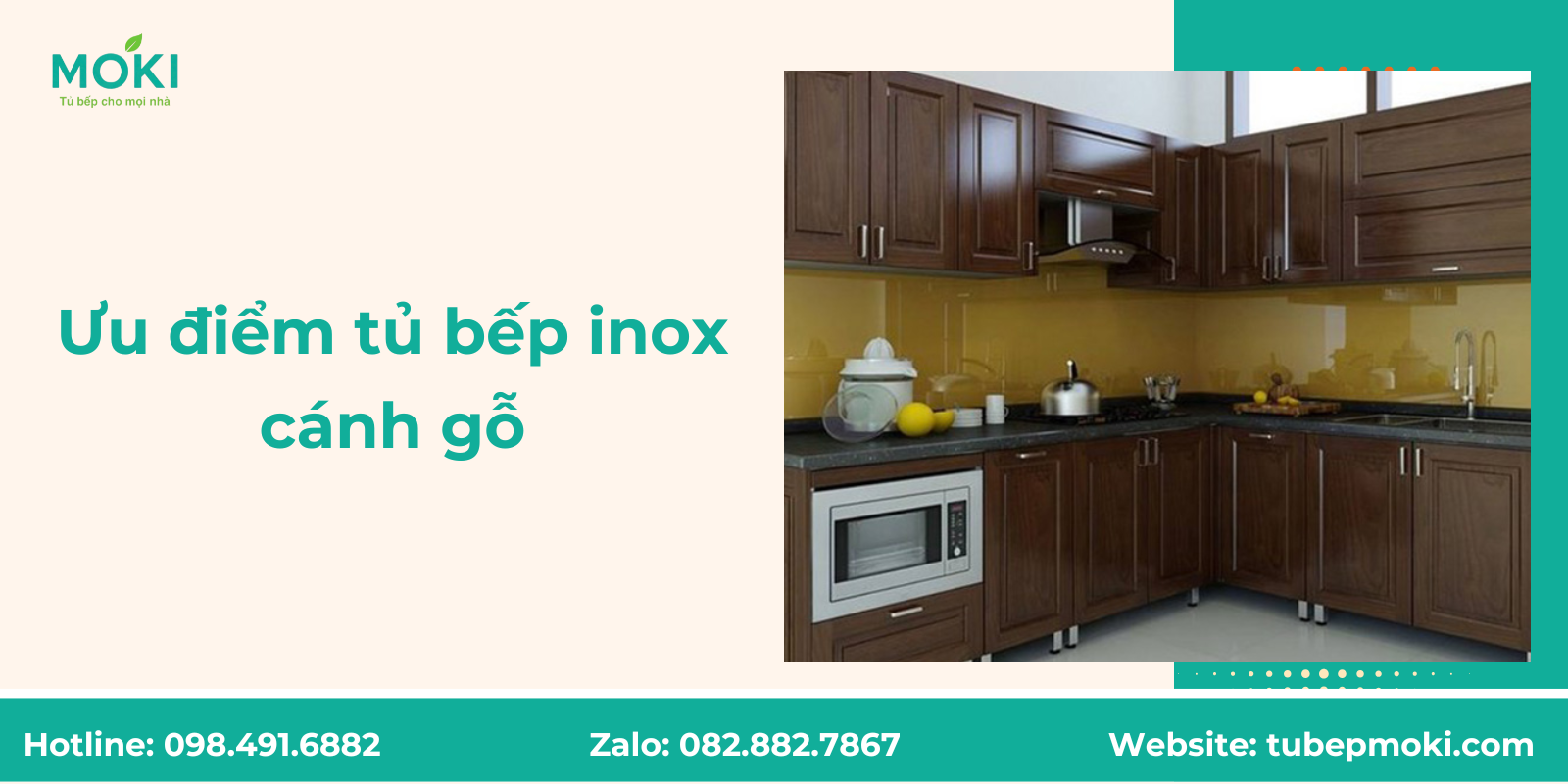 Ưu điểm tủ bếp inox cánh gỗ