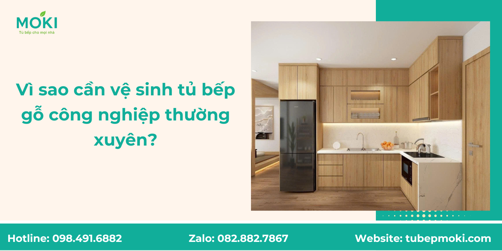 Vì sao cần vệ sinh tủ bếp gỗ công nghiệp thường xuyên
