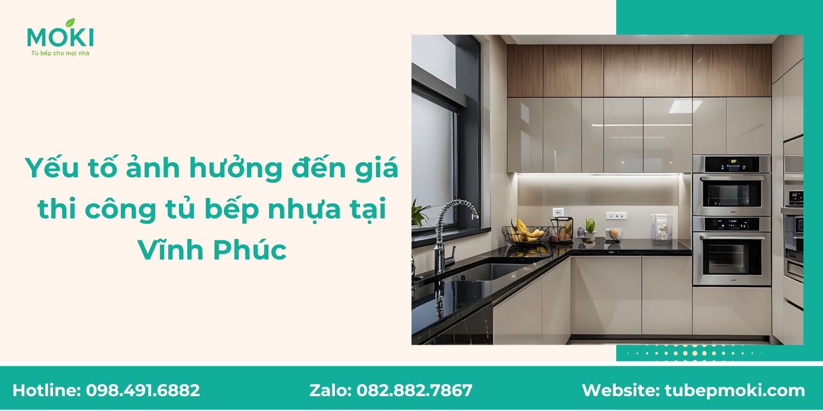 Yếu tố ảnh hưởng đến giá thi công tủ bếp nhựa tại Vĩnh Phúc