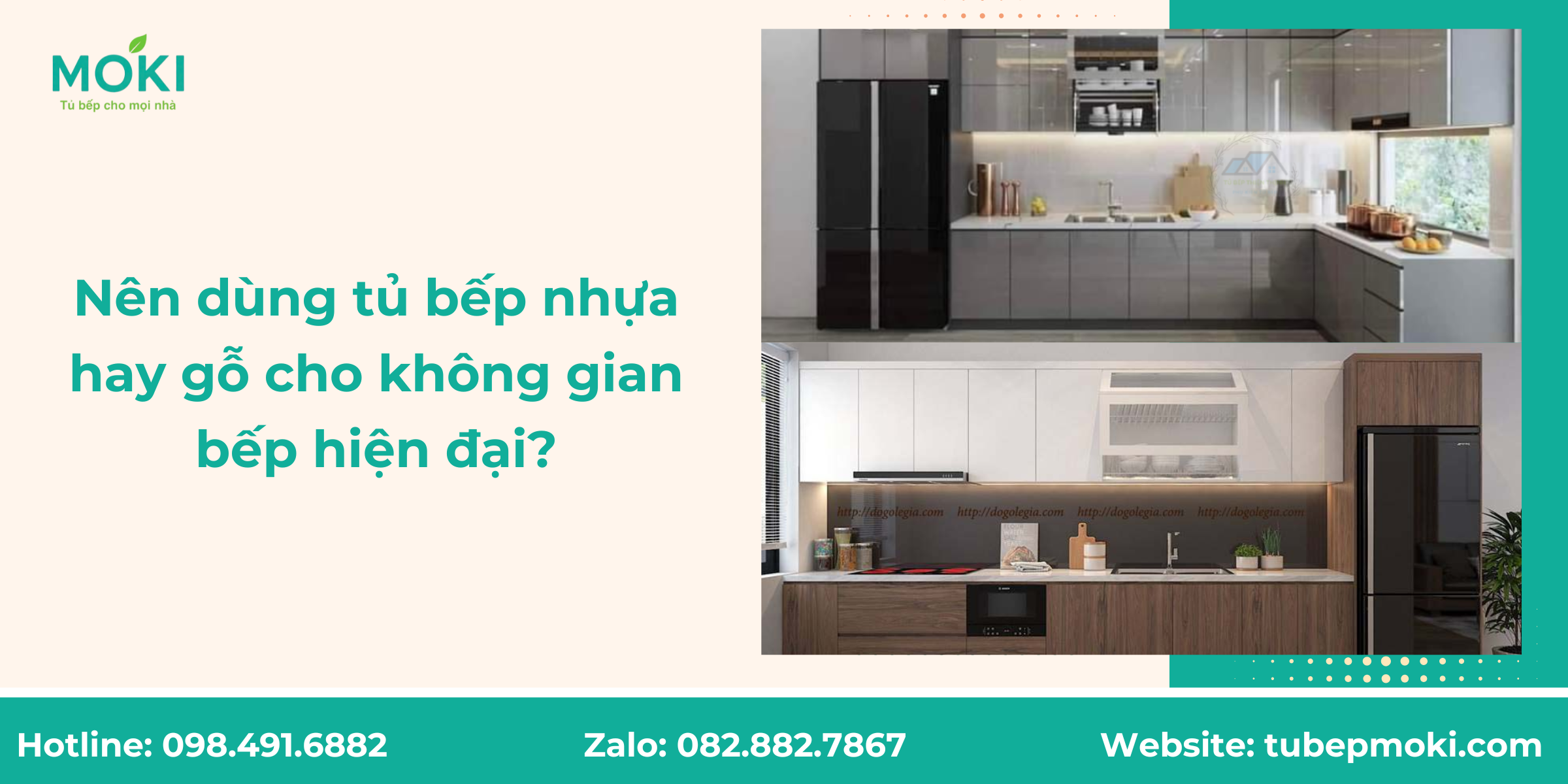 Nên dùng tủ bếp nhựa hay gỗ cho không gian bếp hiện đại?