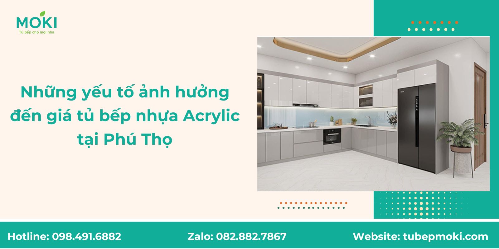 Những yếu tố ảnh hưởng đến giá tủ bếp nhựa Acrylic tại Phú Thọ