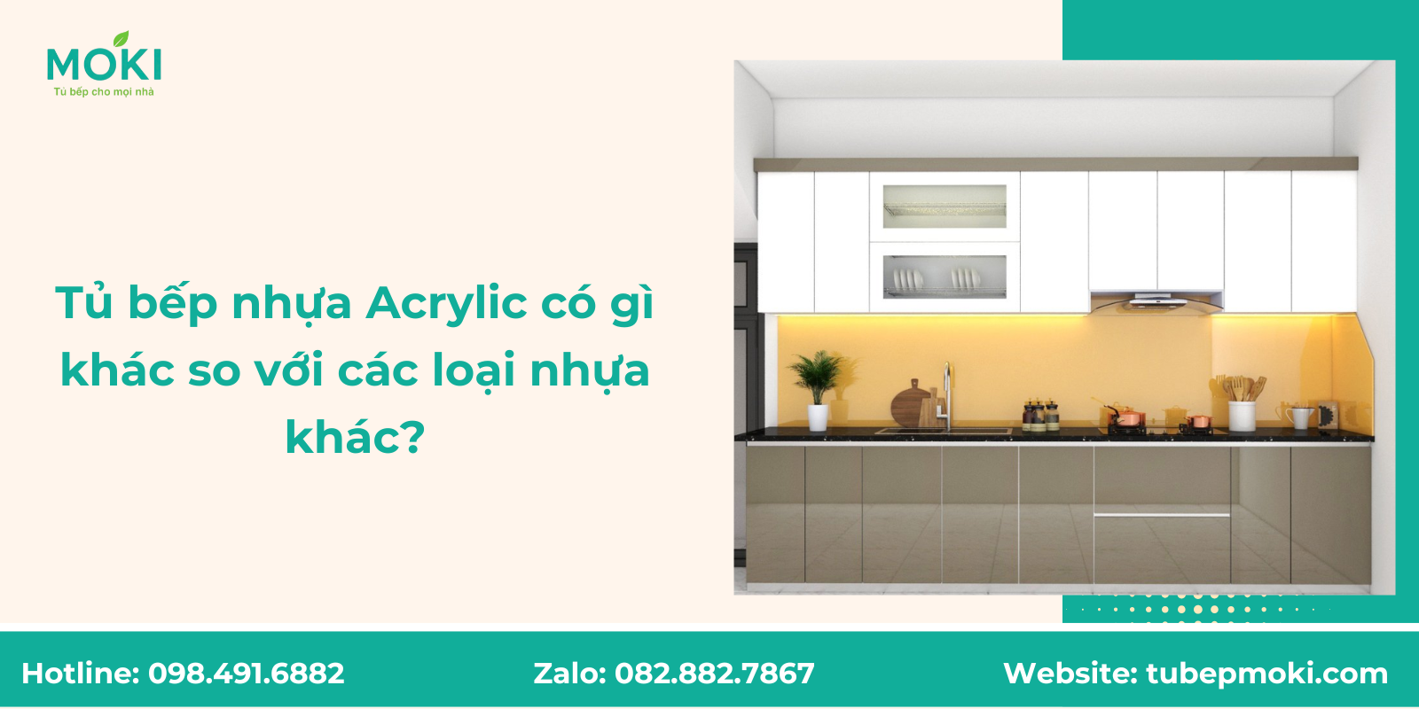 Tủ bếp nhựa Acrylic có gì khác so với các loại nhựa khác