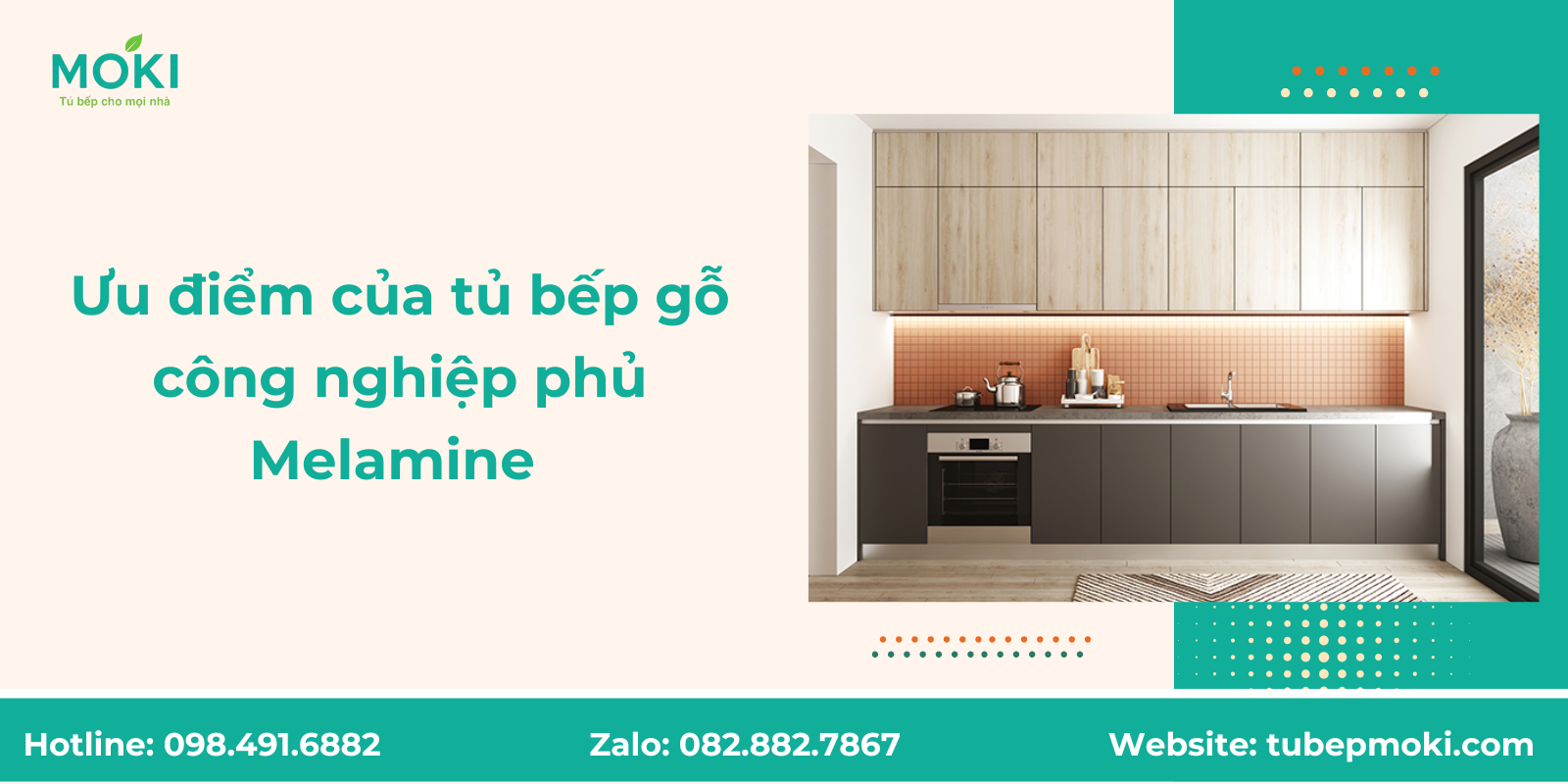 Ưu điểm của tủ bếp gỗ công nghiệp phủ Melamine 