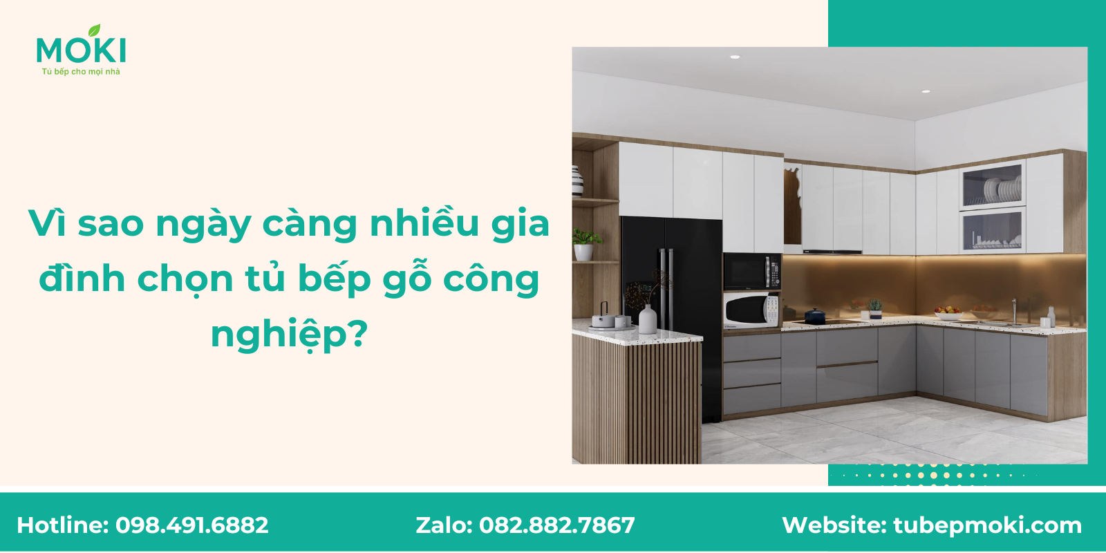 Vì sao ngày càng nhiều gia đình chọn tủ bếp gỗ công nghiệp?