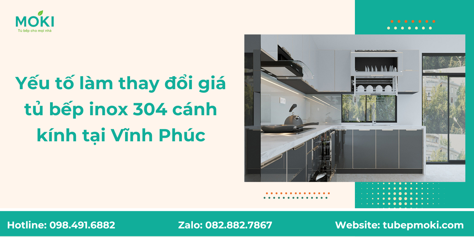 Yếu tố làm thay đổi giá tủ bếp inox 304 cánh kính tại Vĩnh Phúc